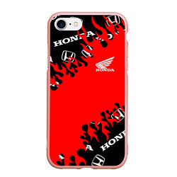 Чехол iPhone 7/8 матовый Honda нарисованный огонь