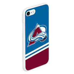 Чехол iPhone 7/8 матовый Colorado Avalanche, Колорадо Эвеланш, цвет: 3D-белый — фото 2