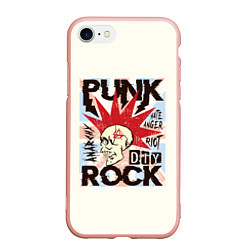 Чехол iPhone 7/8 матовый Punk Rock Панк, цвет: 3D-светло-розовый