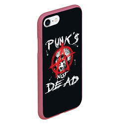 Чехол iPhone 7/8 матовый Punks Not Dead Анархия, цвет: 3D-малиновый — фото 2