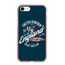 Чехол iPhone 7/8 матовый Англия England, цвет: 3D-светло-розовый