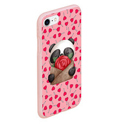 Чехол iPhone 7/8 матовый Панда с валентинкой день влюбленных, цвет: 3D-светло-розовый — фото 2