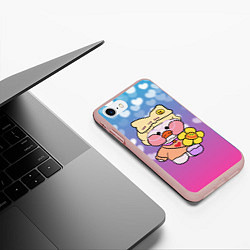 Чехол iPhone 7/8 матовый УТЯ ЛАЛАФАНФАН СЕРДЕЧКИ, цвет: 3D-светло-розовый — фото 2