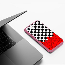Чехол iPhone 7/8 матовый Отличная партия на любовь, цвет: 3D-малиновый — фото 2