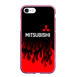 Чехол iPhone 7/8 матовый Mitsubishi Огонь, цвет: 3D-малиновый