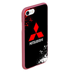 Чехол iPhone 7/8 матовый Mitsubishi брызги красок, цвет: 3D-малиновый — фото 2