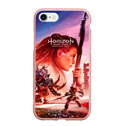 Чехол iPhone 7/8 матовый Horizon Forbidden West game poster, цвет: 3D-светло-розовый