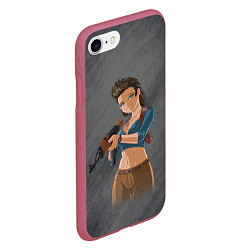 Чехол iPhone 7/8 матовый Nathan Drake girl from Uncharted by sexygirlsdraw, цвет: 3D-малиновый — фото 2