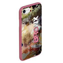 Чехол iPhone 7/8 матовый Bronx Fashion pattern, цвет: 3D-малиновый — фото 2