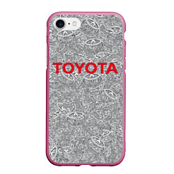 Чехол iPhone 7/8 матовый TOYOTA PATTERN LOGO Z, цвет: 3D-малиновый