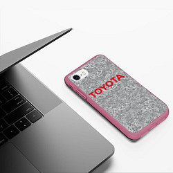 Чехол iPhone 7/8 матовый TOYOTA PATTERN LOGO Z, цвет: 3D-малиновый — фото 2