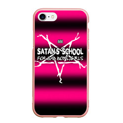 Чехол iPhone 7/8 матовый Satan school for bad boys and girls pink