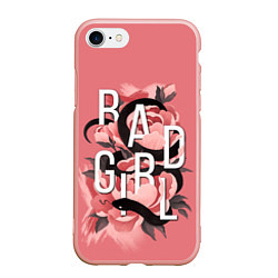 Чехол iPhone 7/8 матовый Bad Girl Snake and flowers, цвет: 3D-светло-розовый