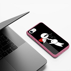 Чехол iPhone 7/8 матовый ГЕРОЙ КОТОРОГО ЗАСЛУЖИЛИ, цвет: 3D-малиновый — фото 2
