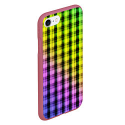 Чехол iPhone 7/8 матовый Градиентный клетчатый узор, цвет: 3D-малиновый — фото 2