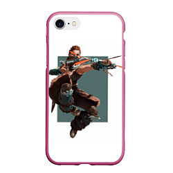 Чехол iPhone 7/8 матовый Forbidden West Horizon, цвет: 3D-малиновый