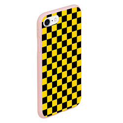 Чехол iPhone 7/8 матовый Такси Шахматные Клетки, цвет: 3D-светло-розовый — фото 2