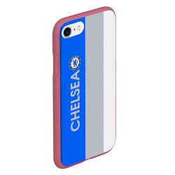 Чехол iPhone 7/8 матовый Chelsea football club, цвет: 3D-малиновый — фото 2