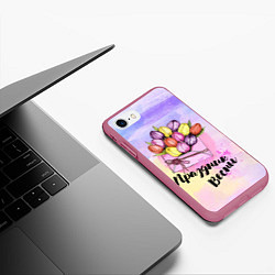 Чехол iPhone 7/8 матовый Письмо весны, цвет: 3D-малиновый — фото 2