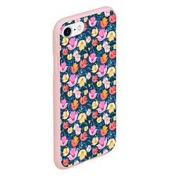 Чехол iPhone 7/8 матовый Поле цветов, цвет: 3D-светло-розовый — фото 2