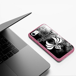 Чехол iPhone 7/8 матовый ГЕНШИН ИМПАКТ - АНЕМО ЧБ, цвет: 3D-малиновый — фото 2