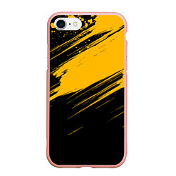 Чехол iPhone 7/8 матовый Black and yellow grunge
