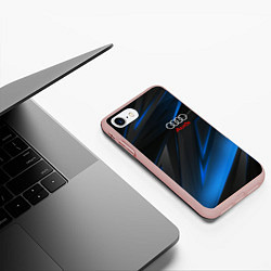 Чехол iPhone 7/8 матовый AUDI NEON STRIPES GEOMETRY LINE, цвет: 3D-светло-розовый — фото 2