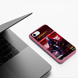 Чехол iPhone 7/8 матовый Vi cyberpunk 18, цвет: 3D-малиновый — фото 2