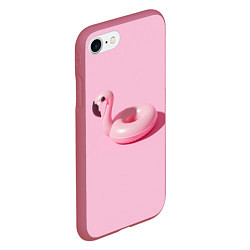 Чехол iPhone 7/8 матовый Flamingos Розовый фламинго, цвет: 3D-малиновый — фото 2