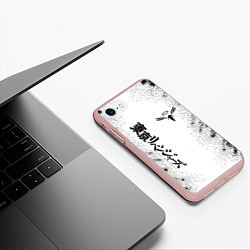 Чехол iPhone 7/8 матовый Токийские мстители Tokyo Revengers logo, цвет: 3D-светло-розовый — фото 2