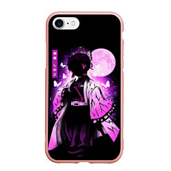 Чехол iPhone 7/8 матовый Шинобу Кочо силуэт Клинок рассекающего демона, цвет: 3D-светло-розовый
