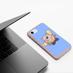 Чехол iPhone 7/8 матовый Inosuke and shrimp, цвет: 3D-светло-розовый — фото 2