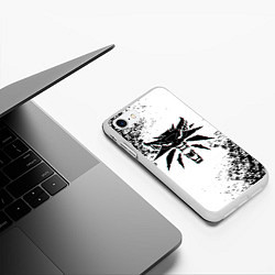 Чехол iPhone 7/8 матовый THE WITCHER ГЛИТЧ ЛОГО, цвет: 3D-белый — фото 2