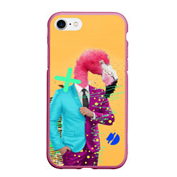 Чехол iPhone 7/8 матовый Деловой фламинго, цвет: 3D-малиновый