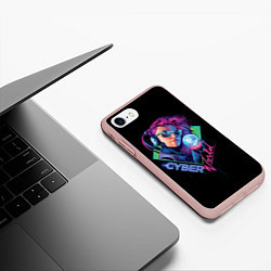 Чехол iPhone 7/8 матовый Cyber World, цвет: 3D-светло-розовый — фото 2