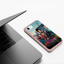 Чехол iPhone 7/8 матовый Panam Night City, цвет: 3D-светло-розовый — фото 2