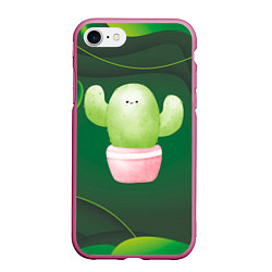 Чехол iPhone 7/8 матовый Зеленый милый кактус