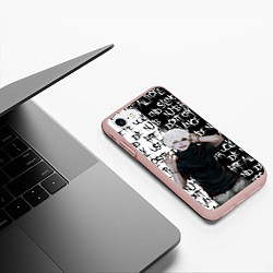 Чехол iPhone 7/8 матовый DEAD INSIDE MODE ТОКИЙСКИЙ ГУЛЬ, цвет: 3D-светло-розовый — фото 2