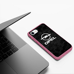 Чехол iPhone 7/8 матовый OPEL 3D, цвет: 3D-малиновый — фото 2