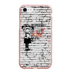 Чехол iPhone 7/8 матовый Banksy Девочка в Противогазе Бэнкси