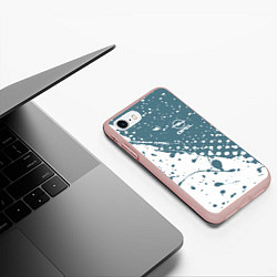 Чехол iPhone 7/8 матовый OPEL брызги, цвет: 3D-светло-розовый — фото 2