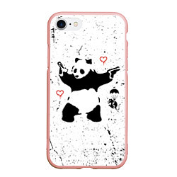 Чехол iPhone 7/8 матовый BANKSY БЭНКСИ панда, цвет: 3D-светло-розовый