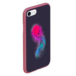 Чехол iPhone 7/8 матовый Медуза Градиент Неон, цвет: 3D-малиновый — фото 2