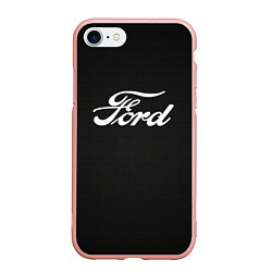 Чехол iPhone 7/8 матовый Ford форд крбон, цвет: 3D-светло-розовый