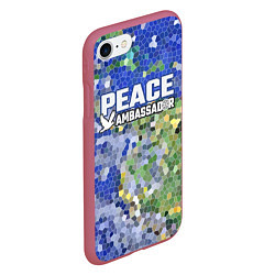 Чехол iPhone 7/8 матовый Peace Ambassador Посол мира, цвет: 3D-малиновый — фото 2