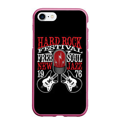 Чехол iPhone 7/8 матовый HARD ROCK FESTIVAL, цвет: 3D-малиновый