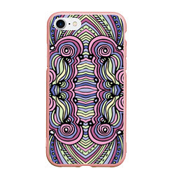 Чехол iPhone 7/8 матовый Абстракция разноцветная Калейдоскоп Фиолетовый, зе, цвет: 3D-светло-розовый