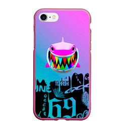 Чехол iPhone 7/8 матовый 6ix9ine TEKASHI 69, цвет: 3D-малиновый