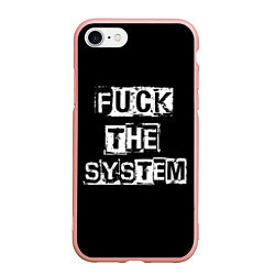 Чехол iPhone 7/8 матовый FACK THE SYSTEM, цвет: 3D-светло-розовый