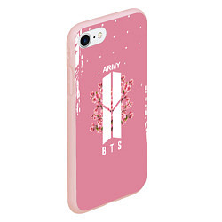 Чехол iPhone 7/8 матовый Bts ARMY, цвет: 3D-светло-розовый — фото 2